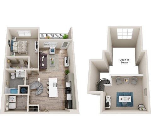 a floor plan of a house with a bedroom and a living room